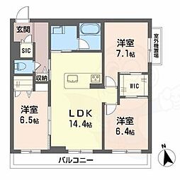 ドリーミオ2 3LDKの間取図画像