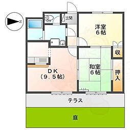 サンクレスト 2DKの間取図画像