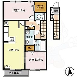 アプロディールハート1 2LDKの間取図画像