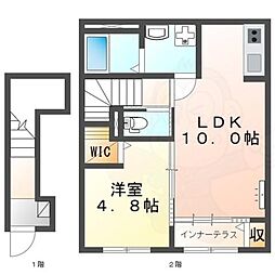 仮)桜井市大福新築アパート 1LDKの間取図画像