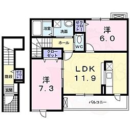 グランジェルメ2 2LDKの間取図画像