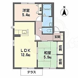 フォンティーヌ 2LDKの間取図画像
