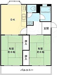 第2ネオコーポ杉田 3階3DKの間取り