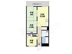 ランプリ築山 4階3LDKの間取り