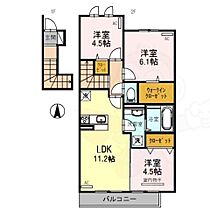 セントエルモ 201 ｜ 奈良県橿原市石原田町（賃貸アパート3LDK・2階・66.97㎡） その2