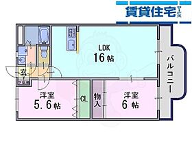 プランドール大和八木2  ｜ 奈良県橿原市小綱町（賃貸マンション2LDK・2階・60.10㎡） その2