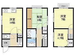 西三倉堂1丁目戸建 1階3LDKの間取り