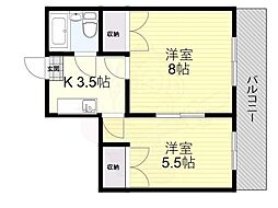 コーポ今井 2Kの間取図画像