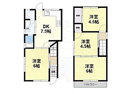 大中東町戸建 1階4DKの間取り