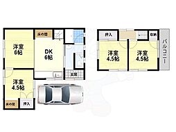 大和高田市甘田町戸建 1階4DKの間取り