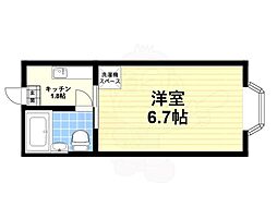 シティライフ高田 1階1Kの間取り