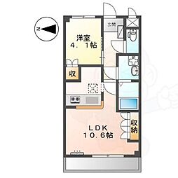 グランドソレイユ 1階1LDKの間取り