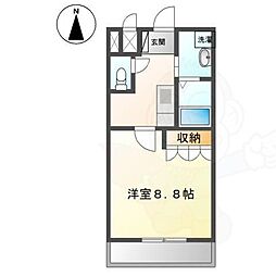 ワンライフ大和 2階1Kの間取り