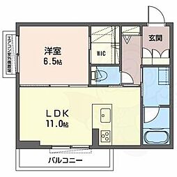 Sha　Maison　LUNA　A 3階1LDKの間取り