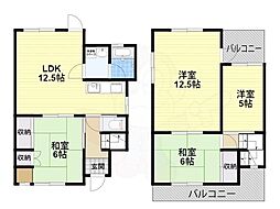 大和高田市甘田町貸家 1階4LDKの間取り