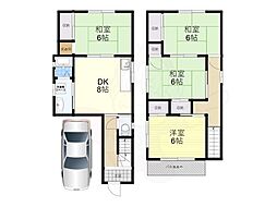 出屋敷町戸建 1階4DKの間取り