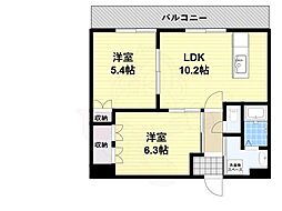 サンガーデン2 2階2LDKの間取り