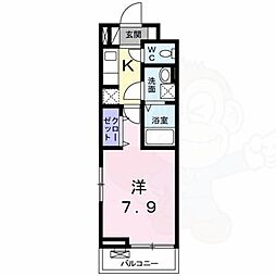 ブランメゾン　坪井 2階1Kの間取り