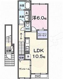 イレミア 1LDKの間取図画像