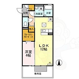セゾンソレイユ 1階1LDKの間取り