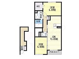 グランコンフォート 2階2LDKの間取り