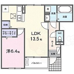 ソレアード・橿原 1LDKの間取図画像