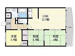 サンプラザ神楽 3LDKの間取図画像