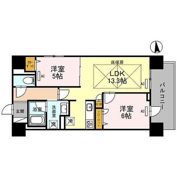 IBC Residence East 602｜大阪府大阪市中央区北久宝寺町4丁目(賃貸マンション2LDK・6階・57.47㎡)の写真 その2
