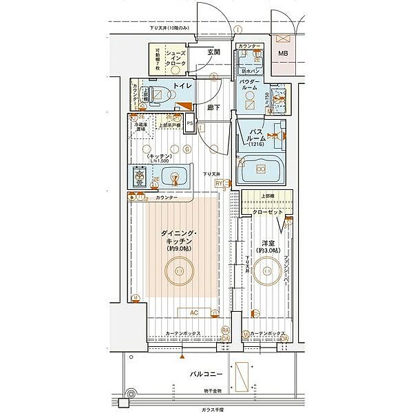 エステムコート堺筋本町 901｜大阪府大阪市中央区内久宝寺町1丁目(賃貸マンション1LDK・9階・31.12㎡)の写真 その14