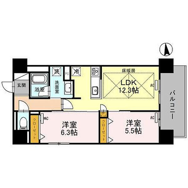 IBC Residence East 1102｜大阪府大阪市中央区北久宝寺町4丁目(賃貸マンション2LDK・11階・57.47㎡)の写真 その2