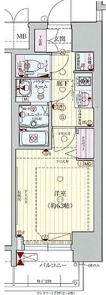 プレサンス大手前ピリオド 1213｜大阪府大阪市中央区内淡路町1丁目(賃貸マンション1K・12階・22.33㎡)の写真 その2