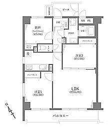 コスモ津田沼ティエラ 2SLDKの間取図画像