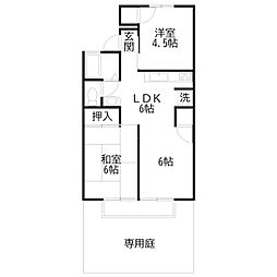 セジュール山本 2LDKの間取図画像