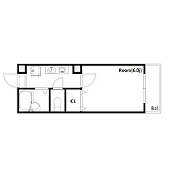 フェルシァI.D.O. 1Kの間取図画像