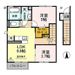 オリジン 2LDKの間取図画像