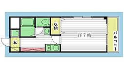 藤永ビル 1Kの間取図画像