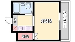 ピースハイツ ワンルームの間取図画像