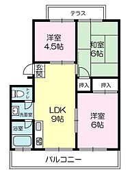 ハイツ神楽田 3LDKの間取図画像