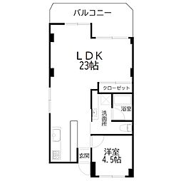 第2サンライフ 1LDKの間取図画像