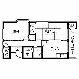 デュオ51 2DKの間取図画像
