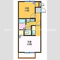サンライフ・アイB棟 2Kの間取図画像