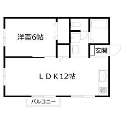 ドミール中津 1LDKの間取図画像