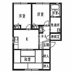 グランヴェルジュA 3Kの間取図画像