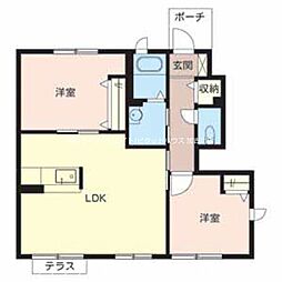 グリーンステージ相ノ山C棟 2LDKの間取図画像