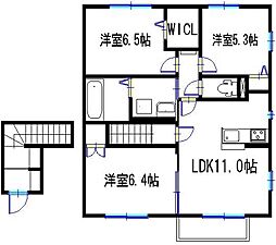 ミルレーヴ 3LDKの間取図画像