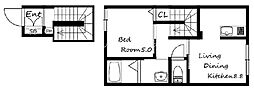 小野市上本町アパート 1LDKの間取図画像