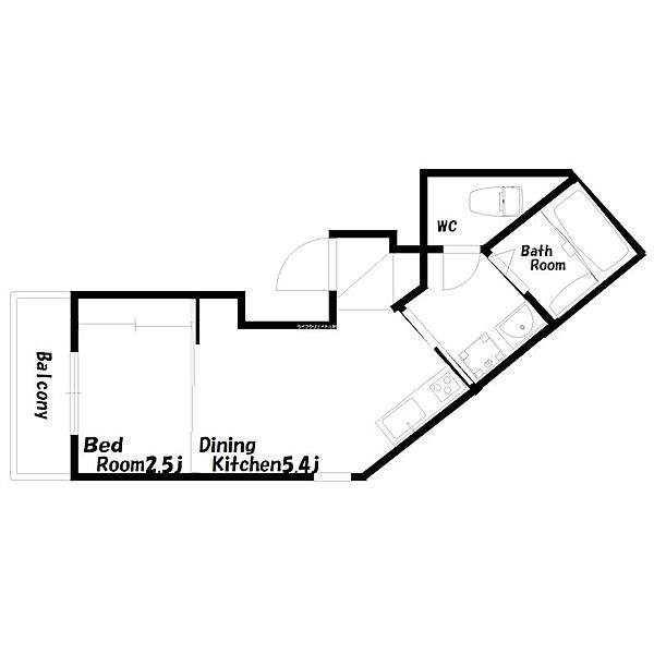 ブロンテ北在家EAST ｜兵庫県加古川市加古川町北在家(賃貸アパート1DK・1階・24.24㎡)の写真 その2