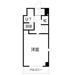ブルーム土山 4階1Kの間取り