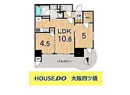 ラシュレ大阪同心 2LDKの間取図画像