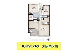 リバーガーデン四天王寺 2LDKの間取図画像